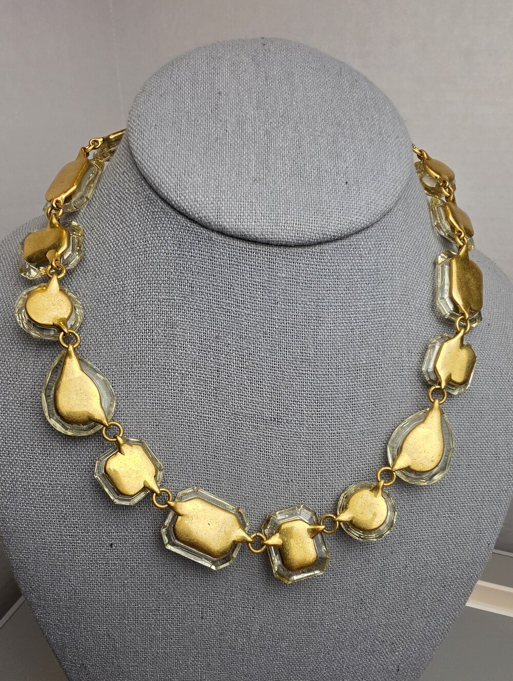 [J. Crew] Jewel Box Clear Faceted Crystal Statement Necklace - Picture 3 of 16